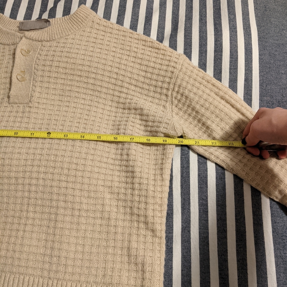 Everlane Belgian Waffle Recashmere Henley in Canvas XXS NWOT - Picture 11 of 14